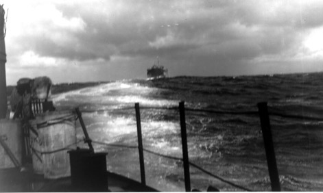 Photo taken from LST 794 during Typhoon Louise
