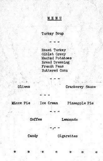 Christmas dinner menu